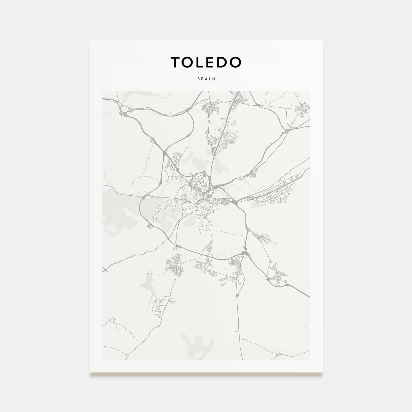 Toledo, Spain Map Portrait Poster