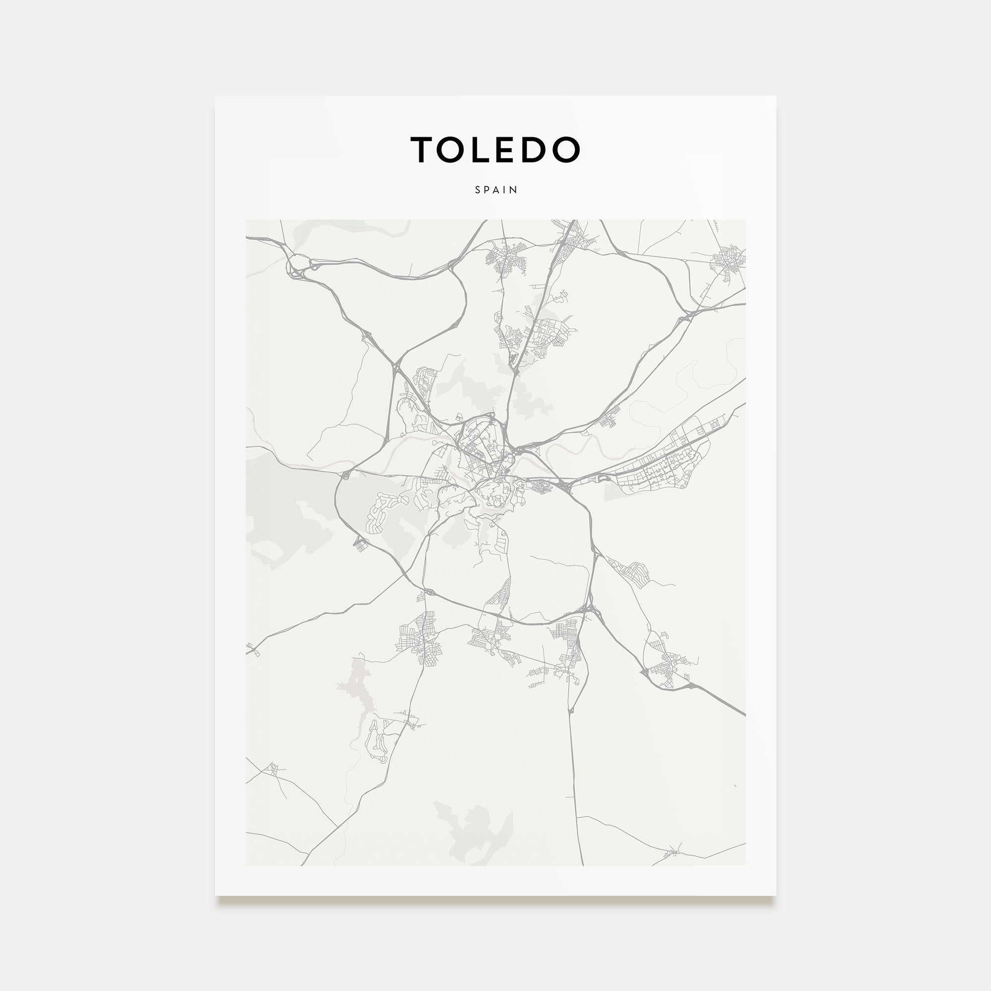 Toledo, Spain Map Portrait Poster