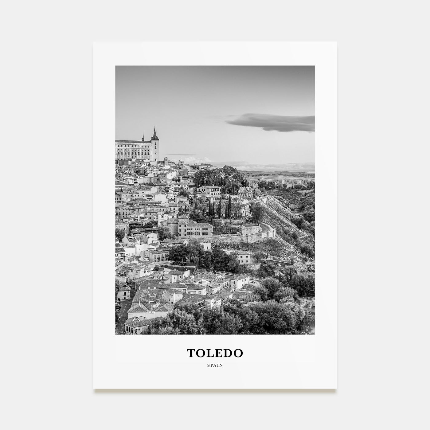 Toledo, Spain Portrait B&W Poster