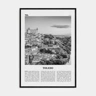Toledo, Spain Travel B&W Poster