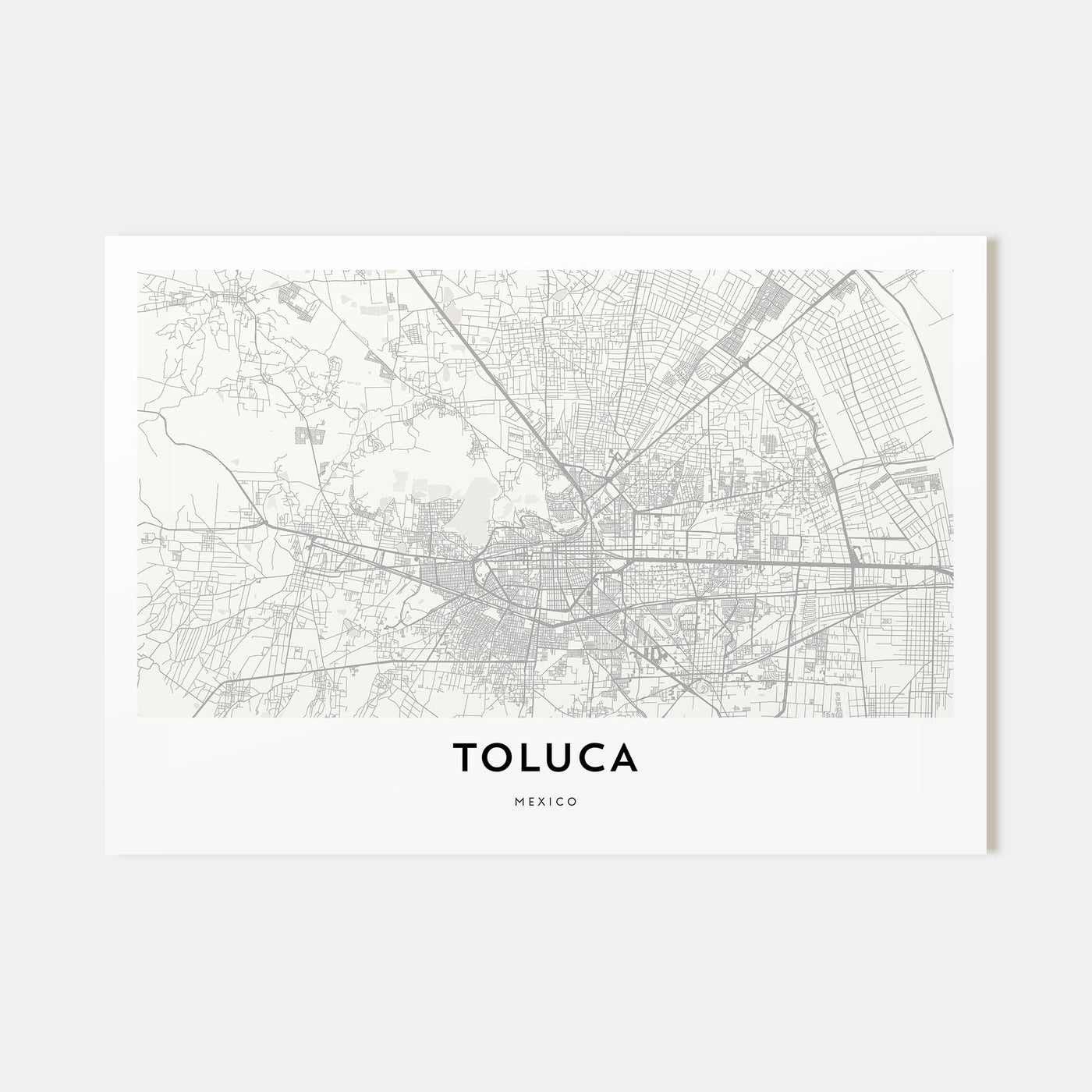 Toluca Map Landscape Poster
