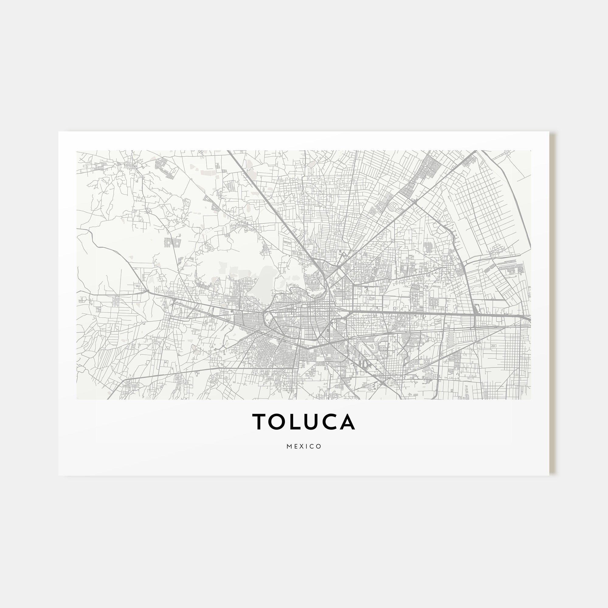 Toluca Map Landscape Poster