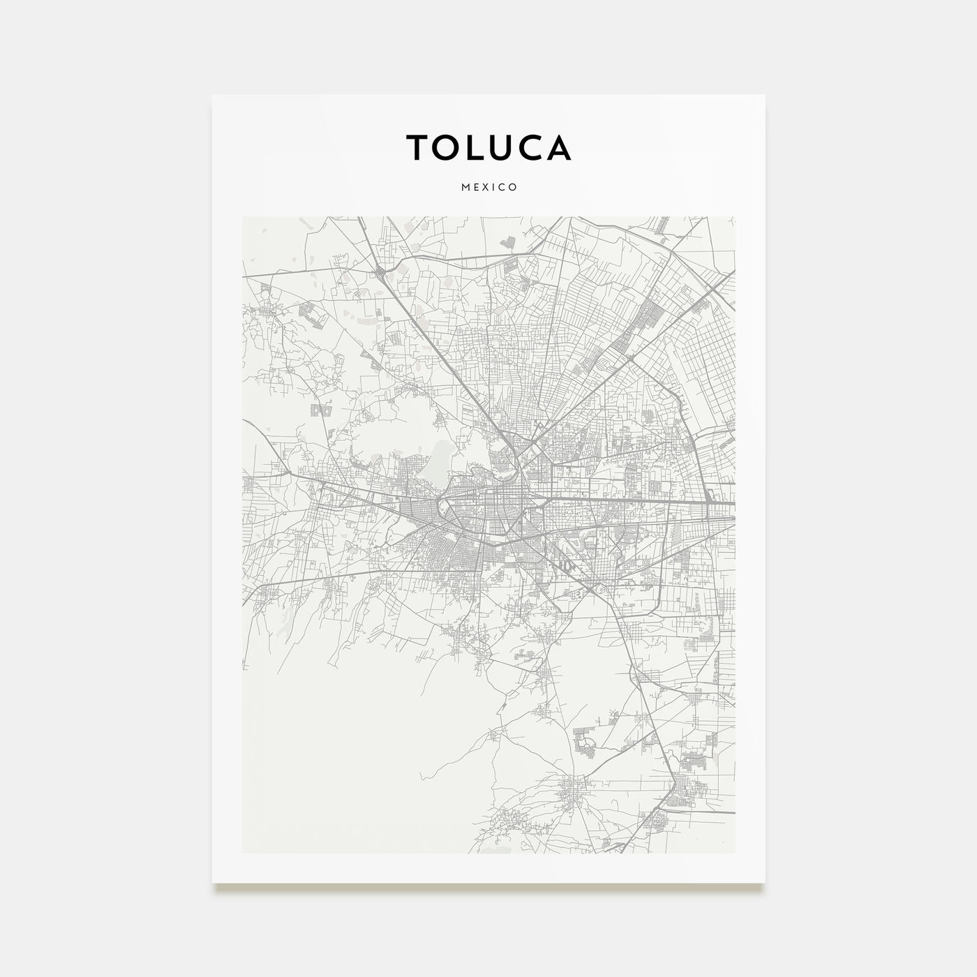 Toluca Map Portrait Poster