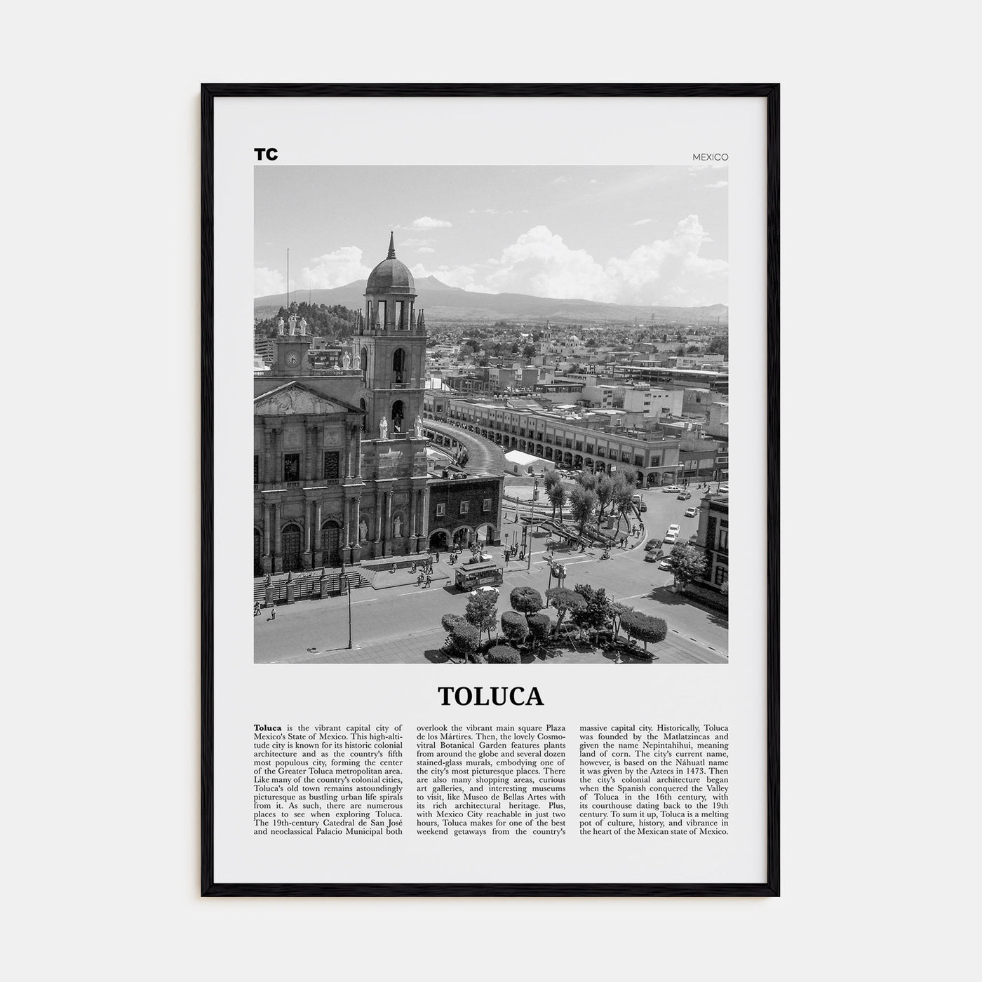 Toluca Travel B&W Poster