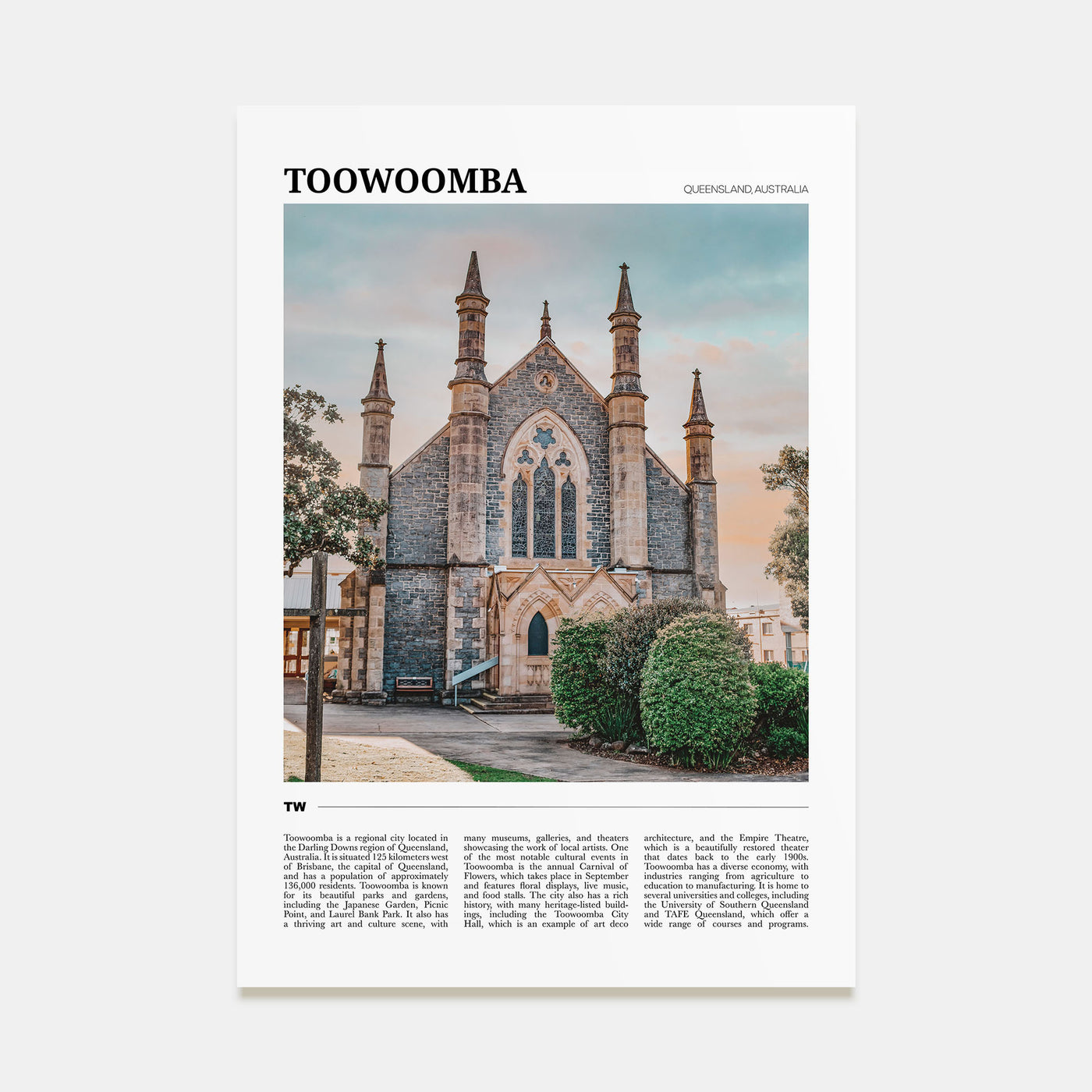 Toowoomba Travel Color Poster