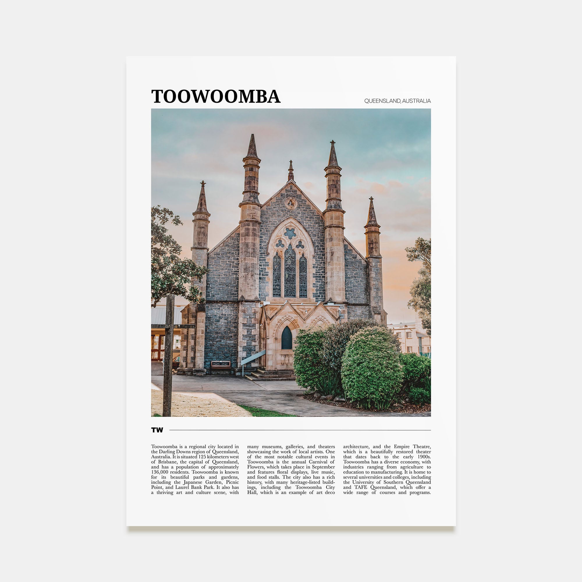 Toowoomba Travel Color Poster