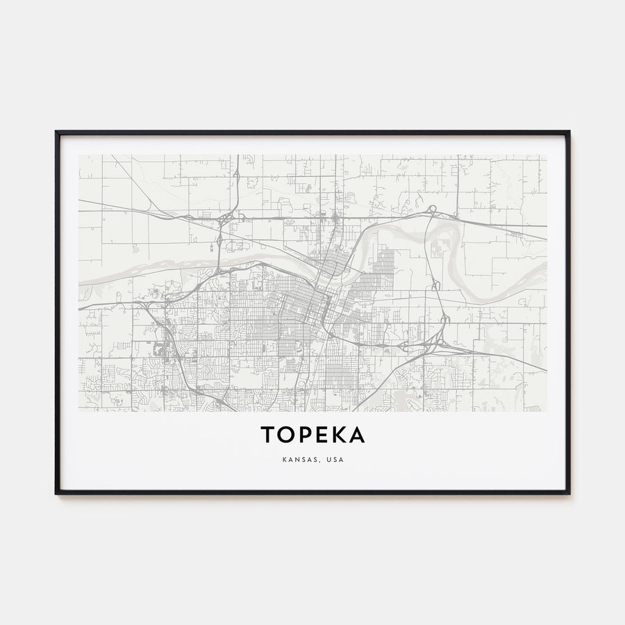 Topeka Map Landscape Poster