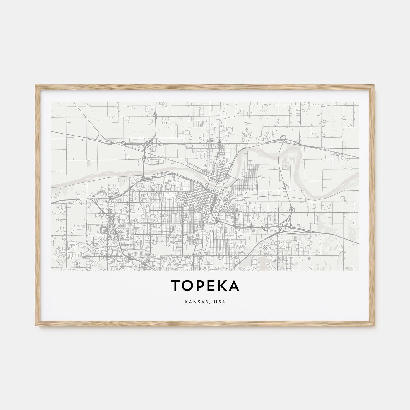 Topeka Map Landscape Poster