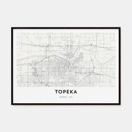 Topeka Map Landscape Poster