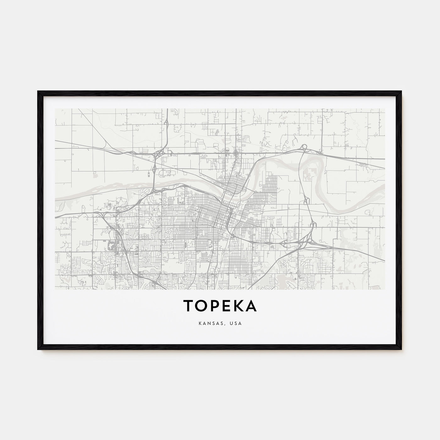 Topeka Map Landscape Poster