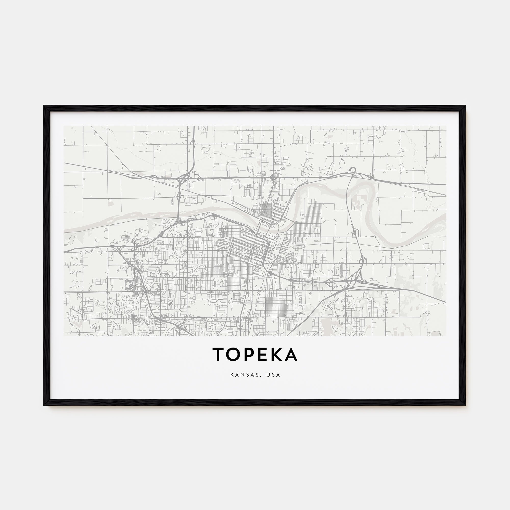 Topeka Map Landscape Poster