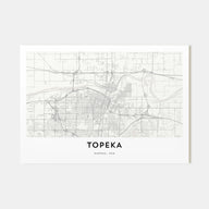 Topeka Map Landscape Poster