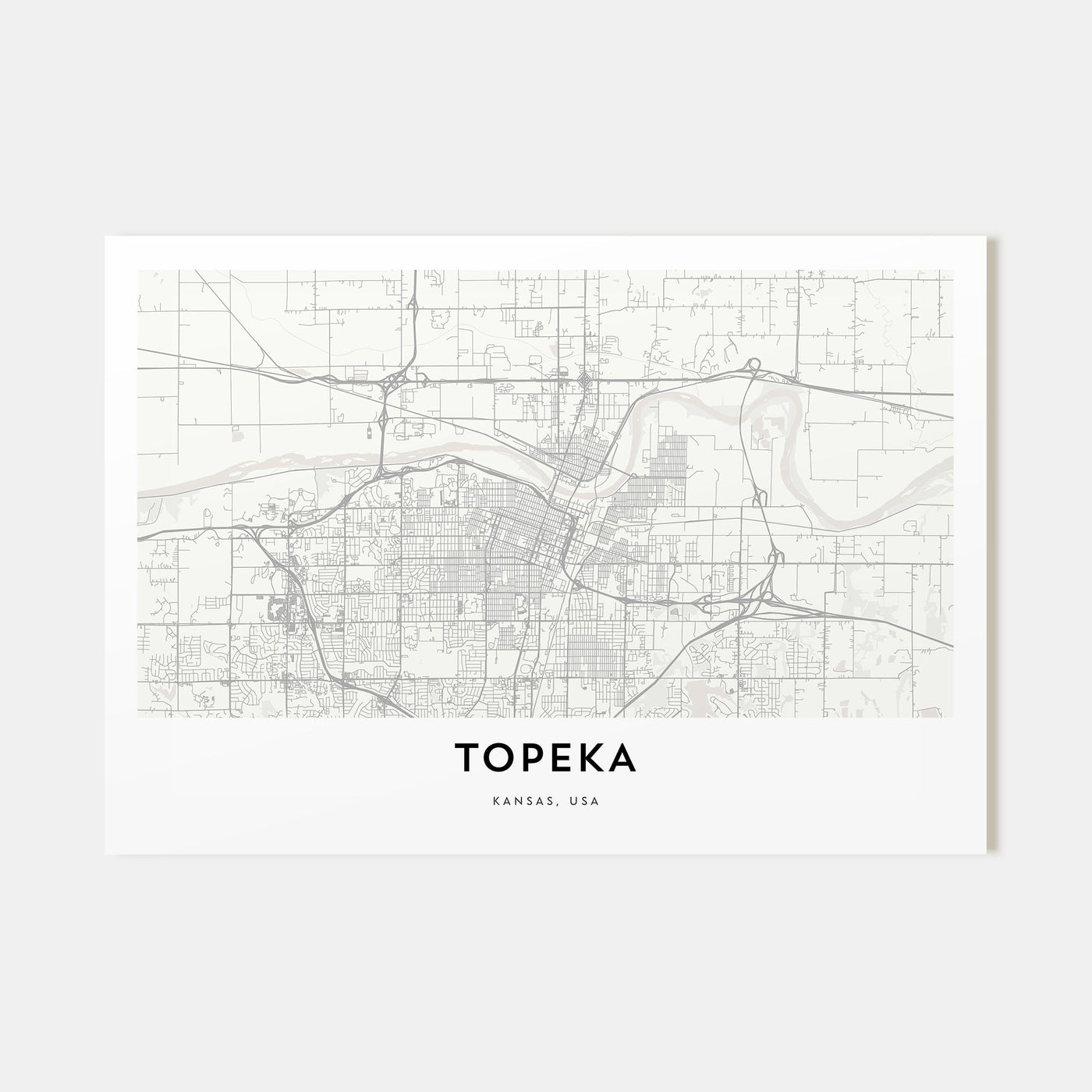 Topeka Map Landscape Poster