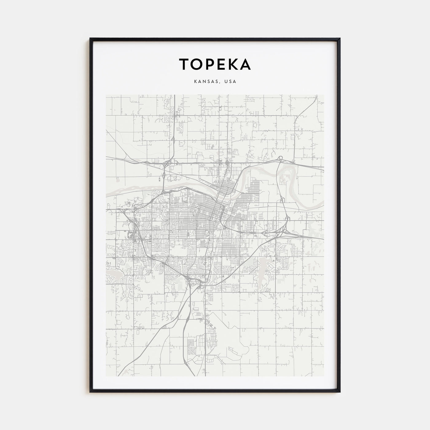 Topeka Map Portrait Poster