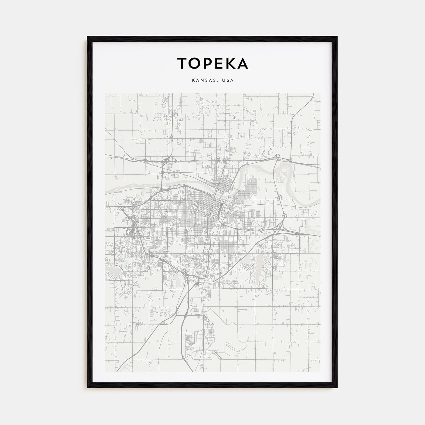 Topeka Map Portrait Poster