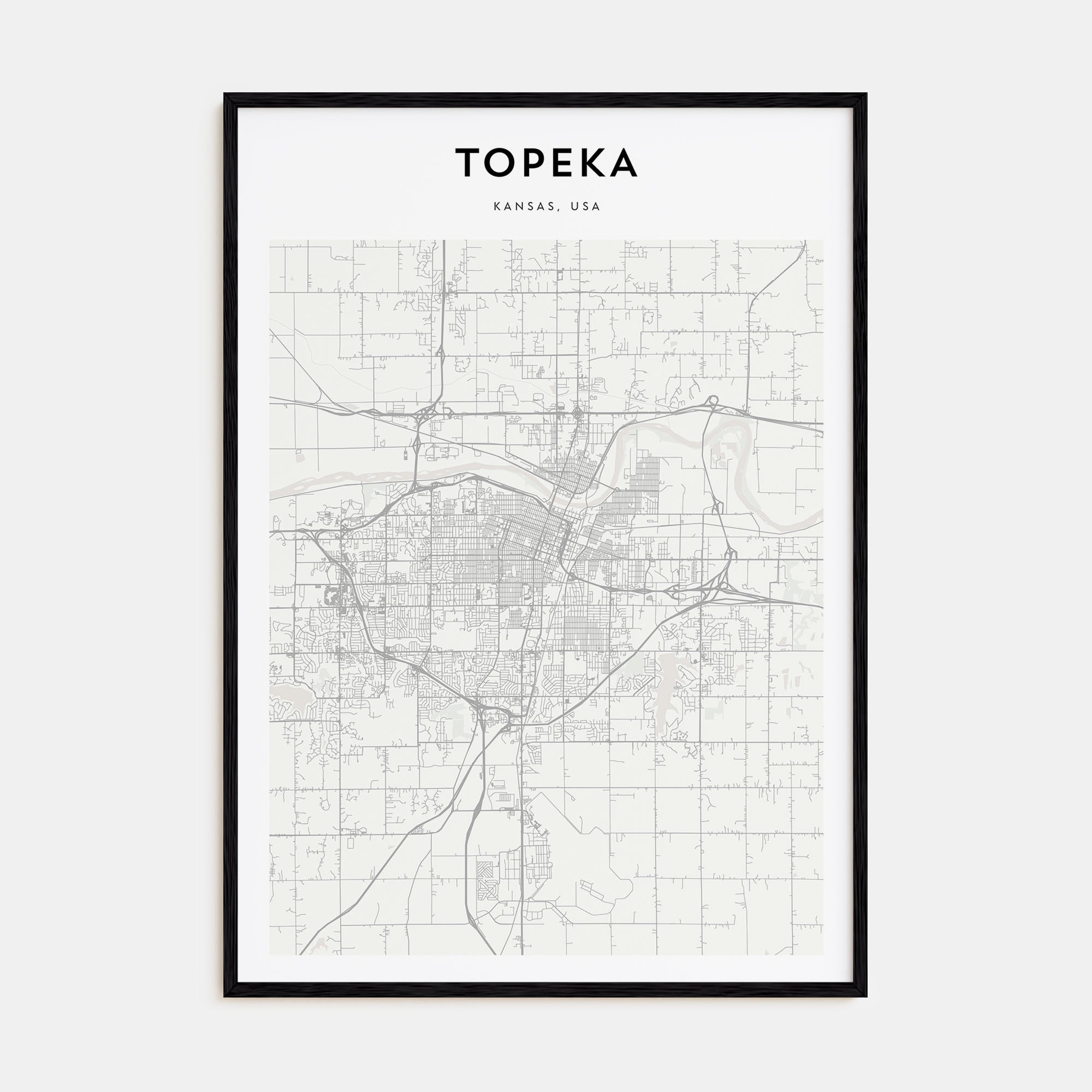 Topeka Map Portrait Poster