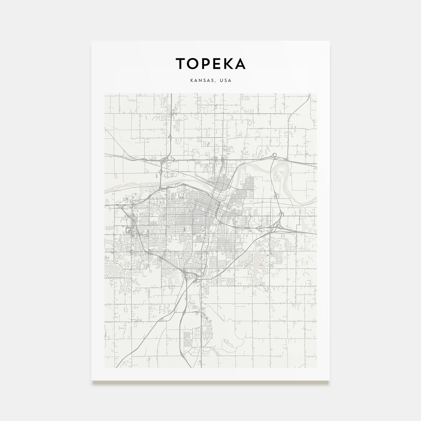 Topeka Map Portrait Poster