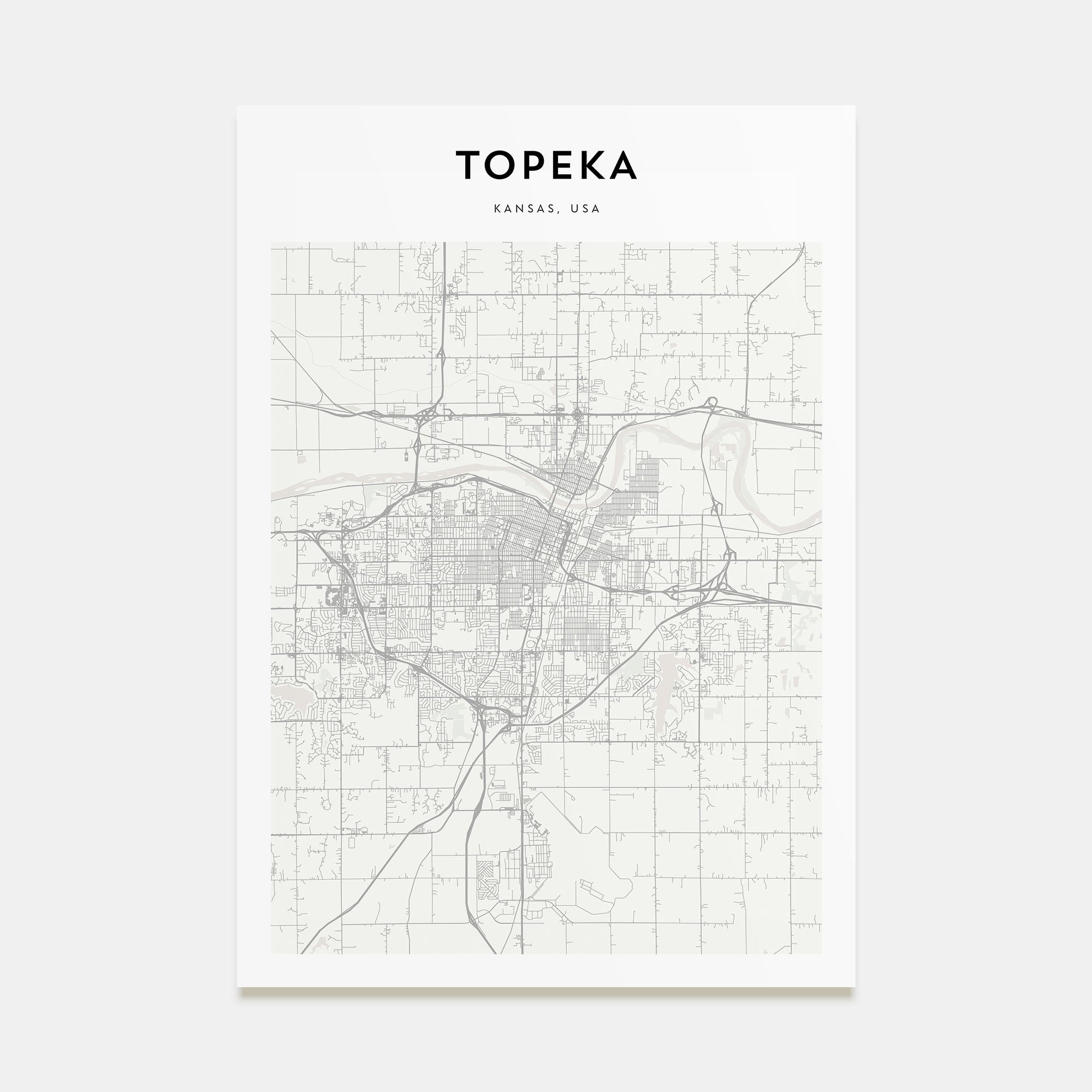Topeka Map Portrait Poster