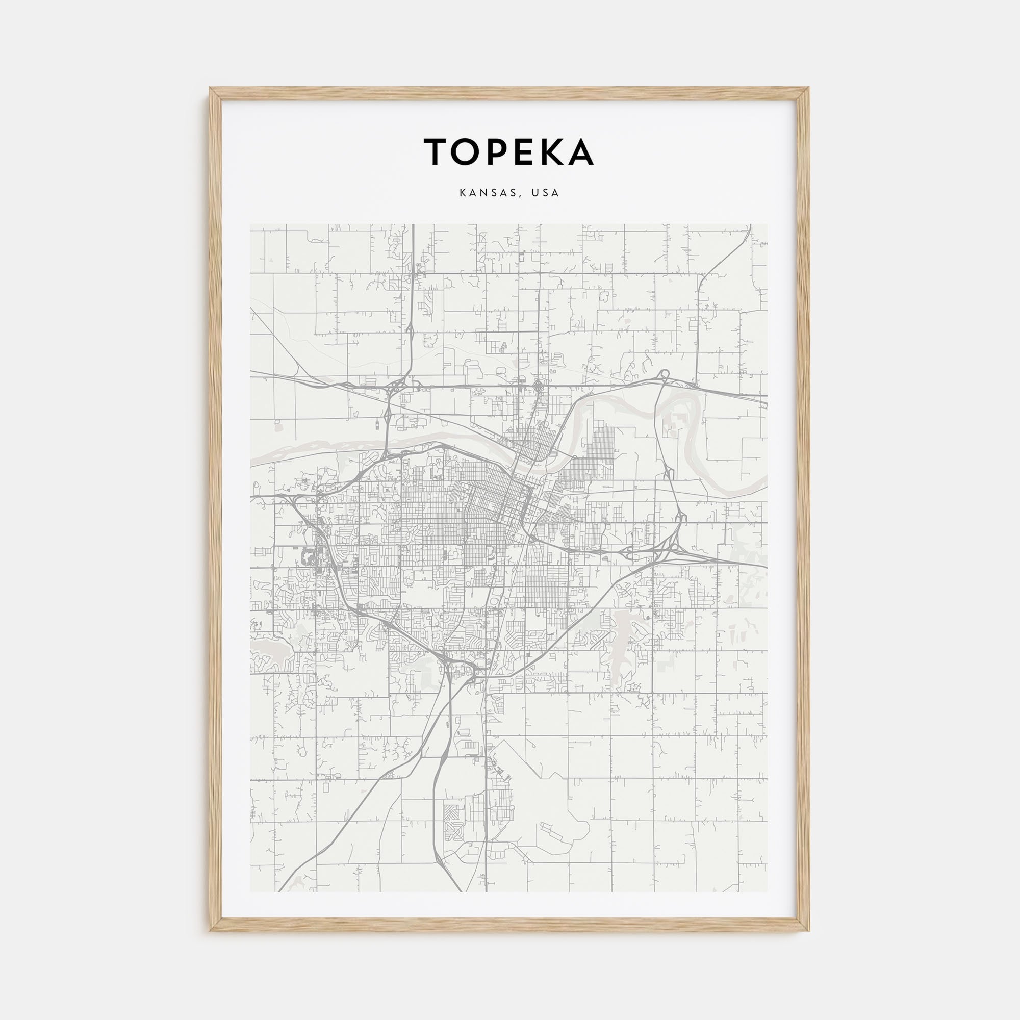 Topeka Map Portrait Poster