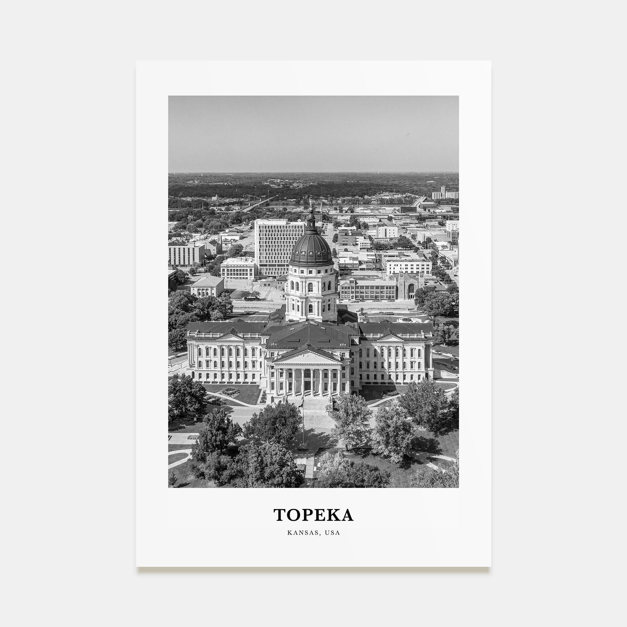 Topeka Portrait B&W Poster
