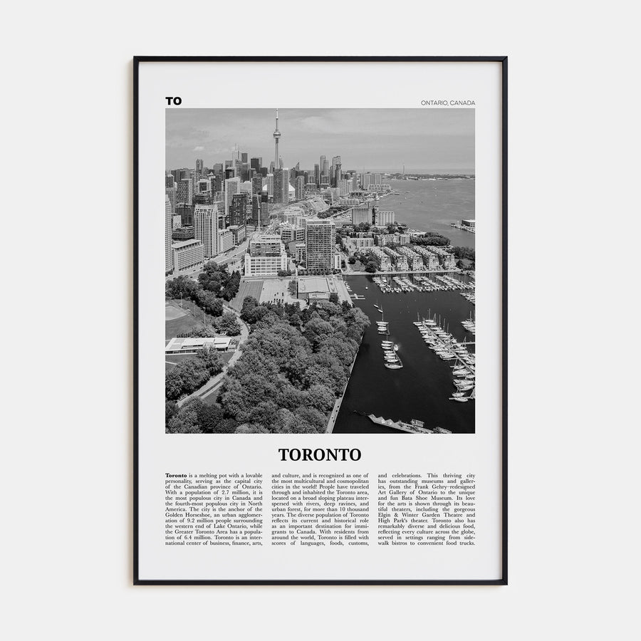 Toronto Travel B&W No 2 Poster