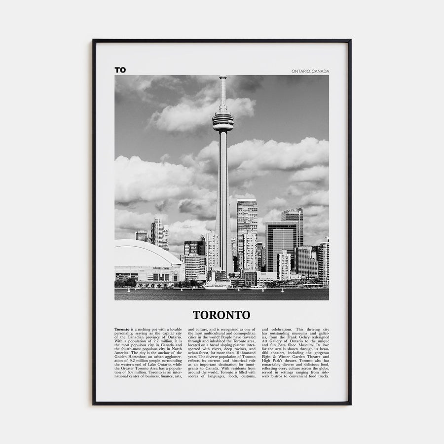 Toronto Travel B&W No 3 Poster