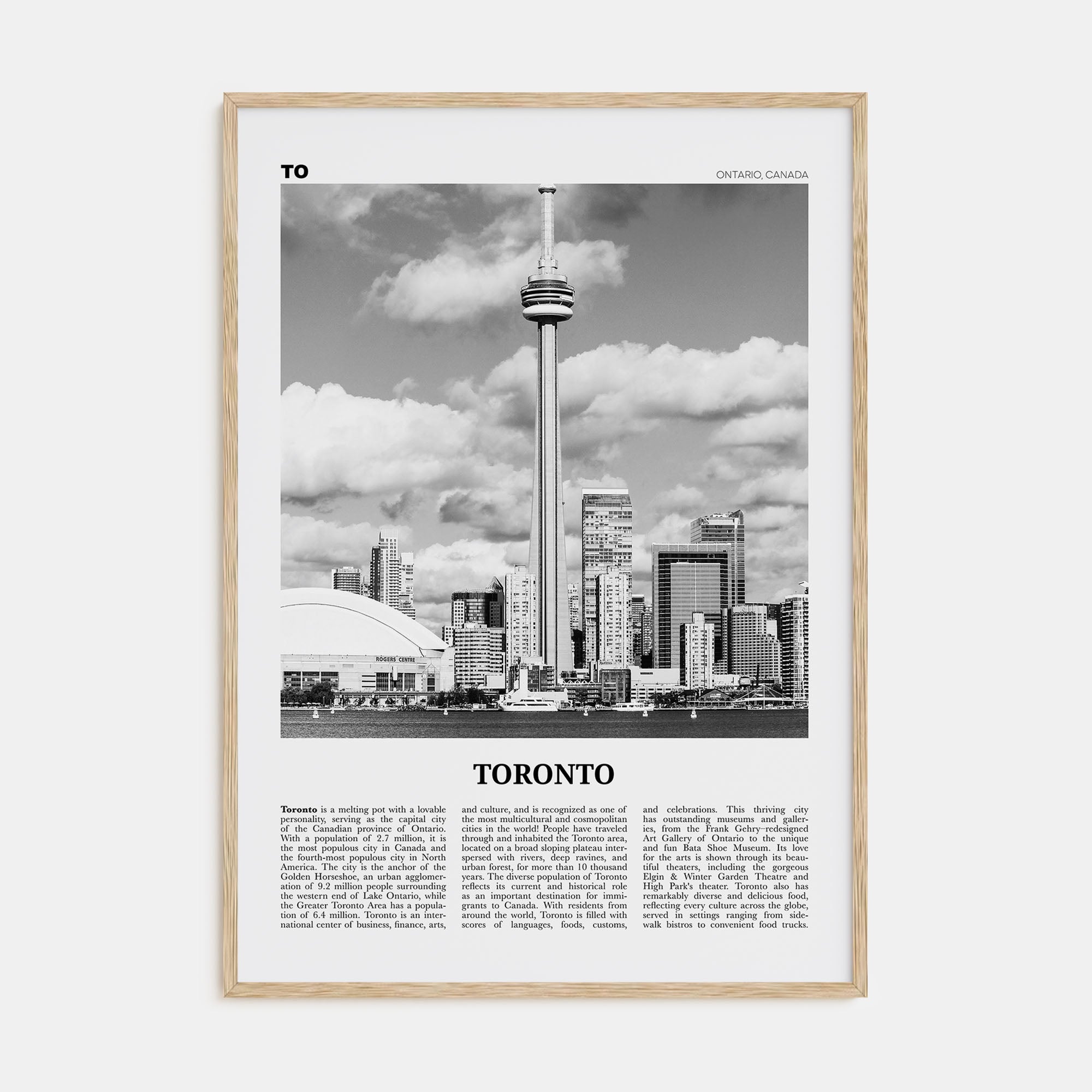 Toronto Travel B&W No 3 Poster