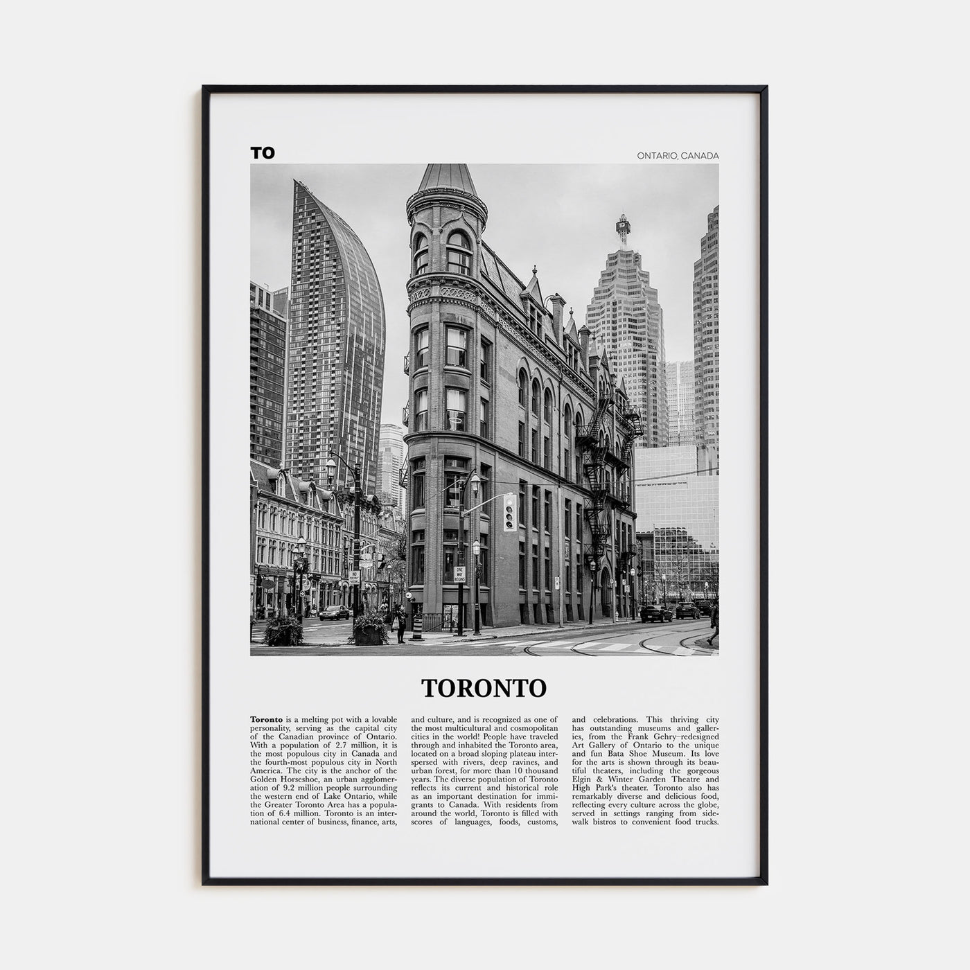 Toronto Travel B&W No 4 Poster