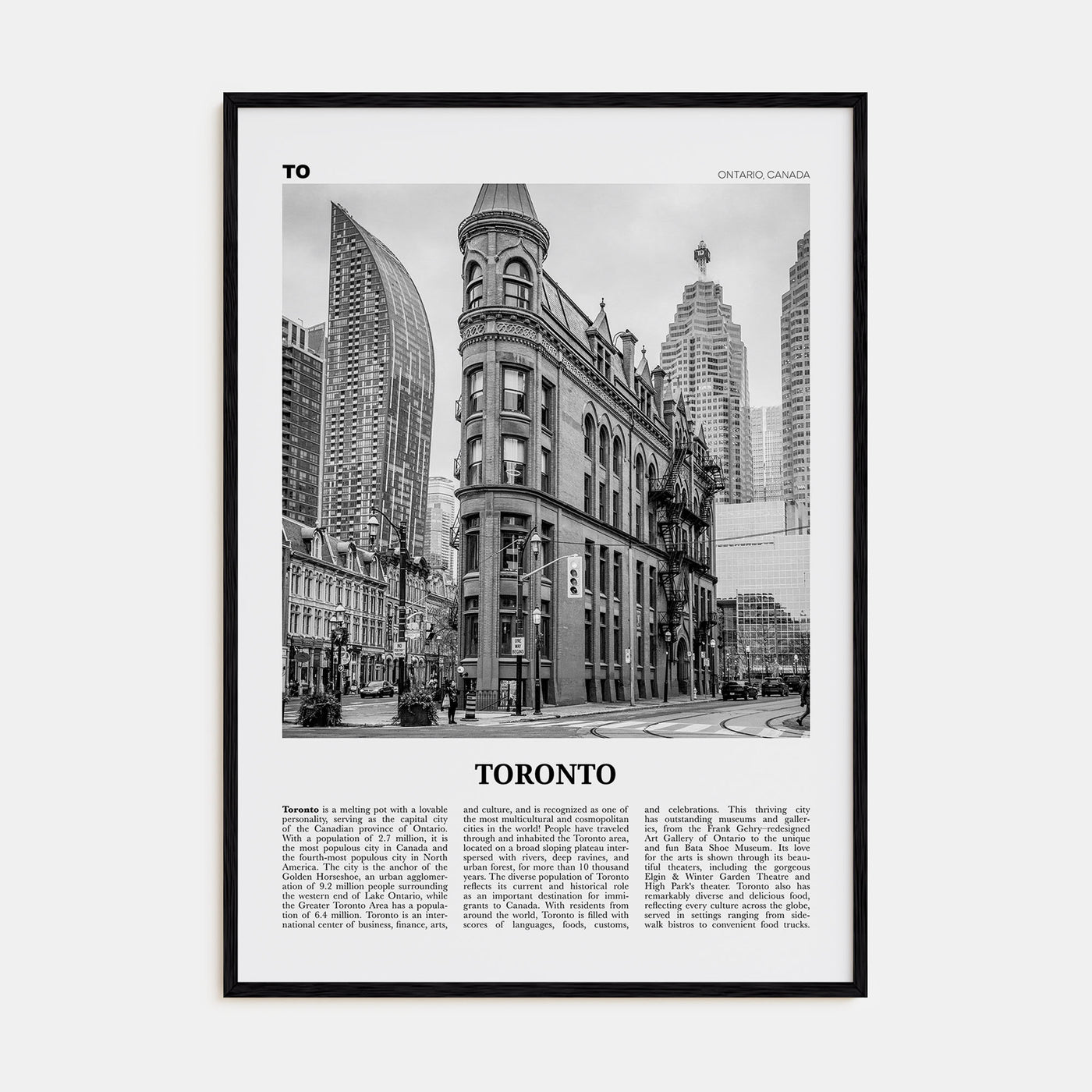 Toronto Travel B&W No 4 Poster