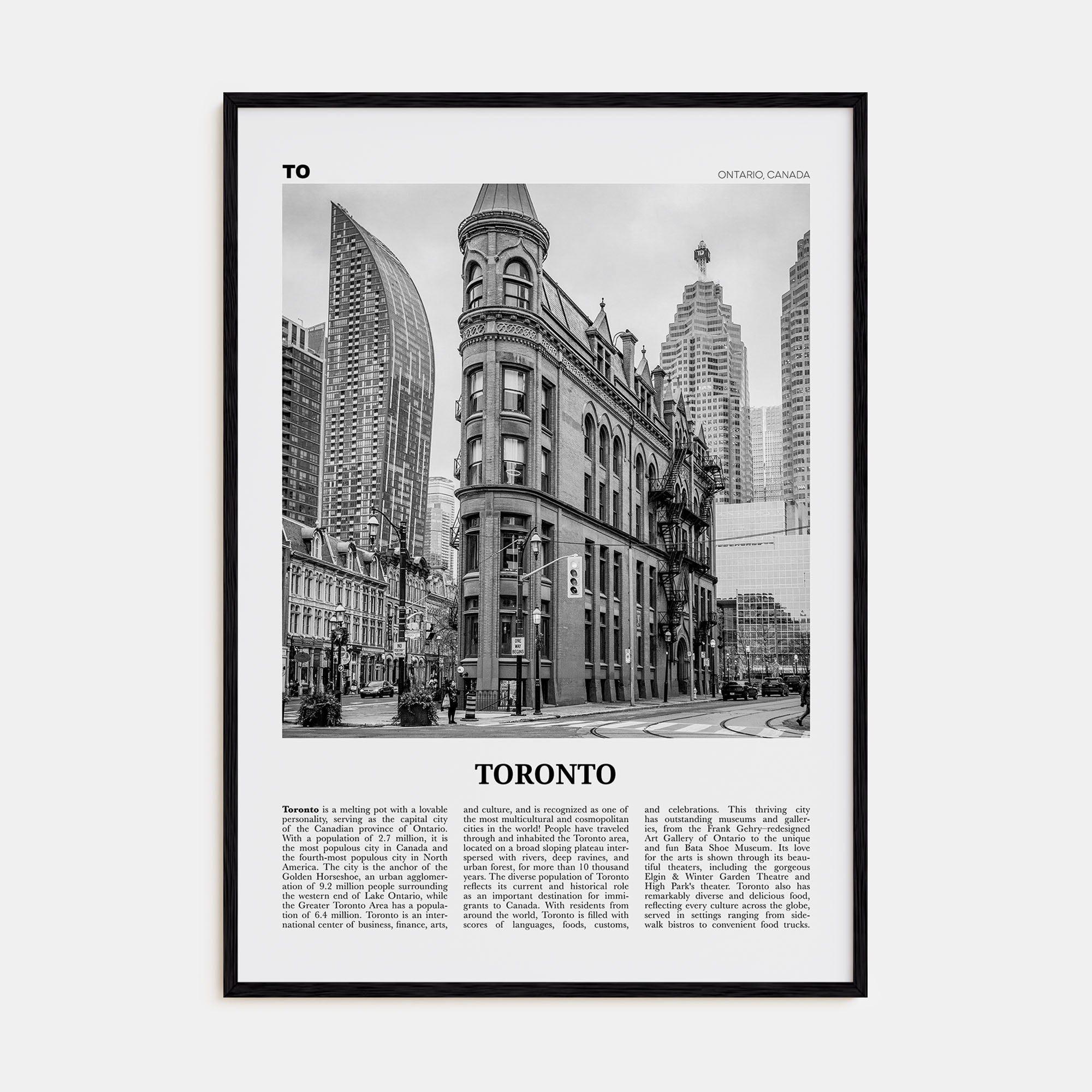 Toronto Travel B&W No 4 Poster