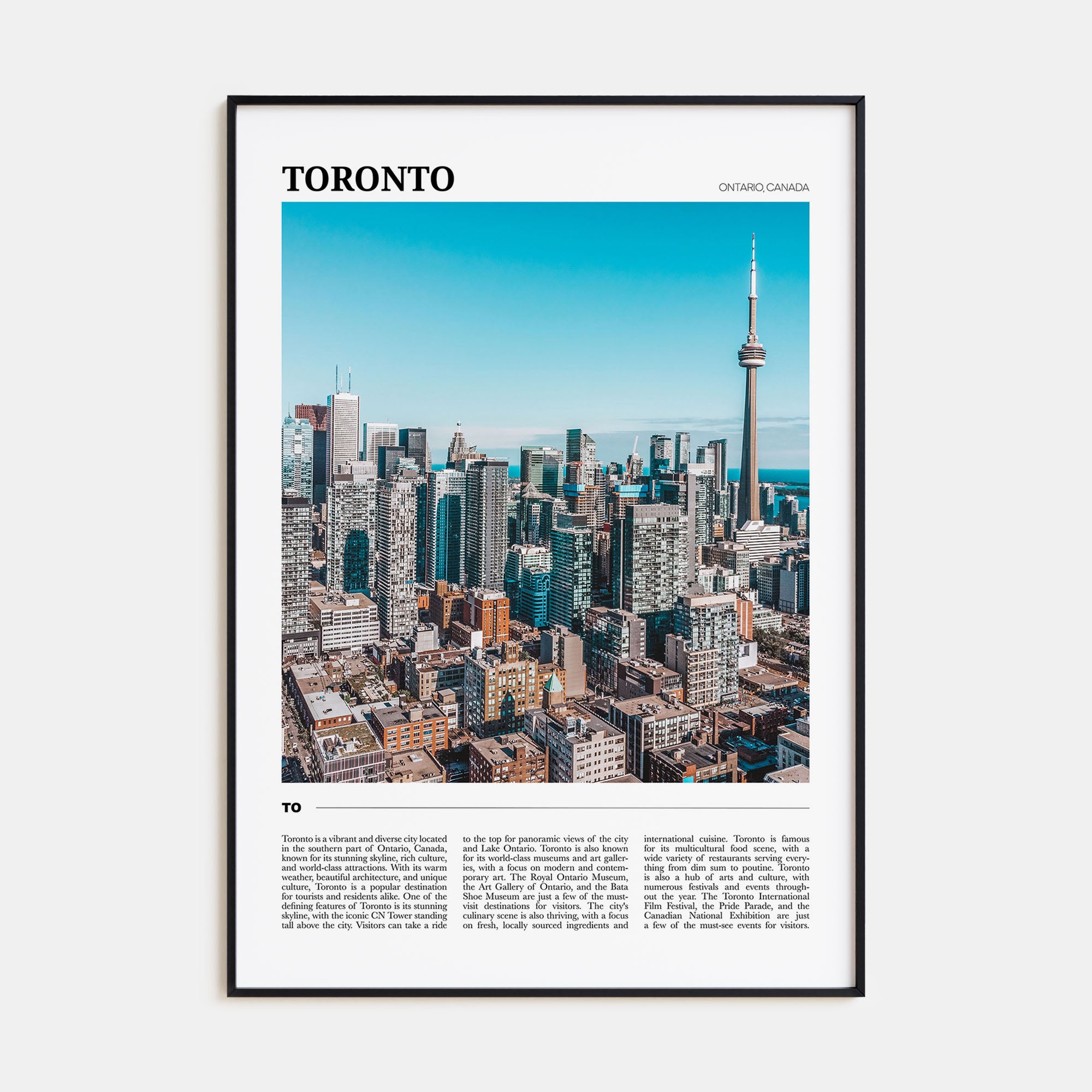 Toronto Travel Color Poster
