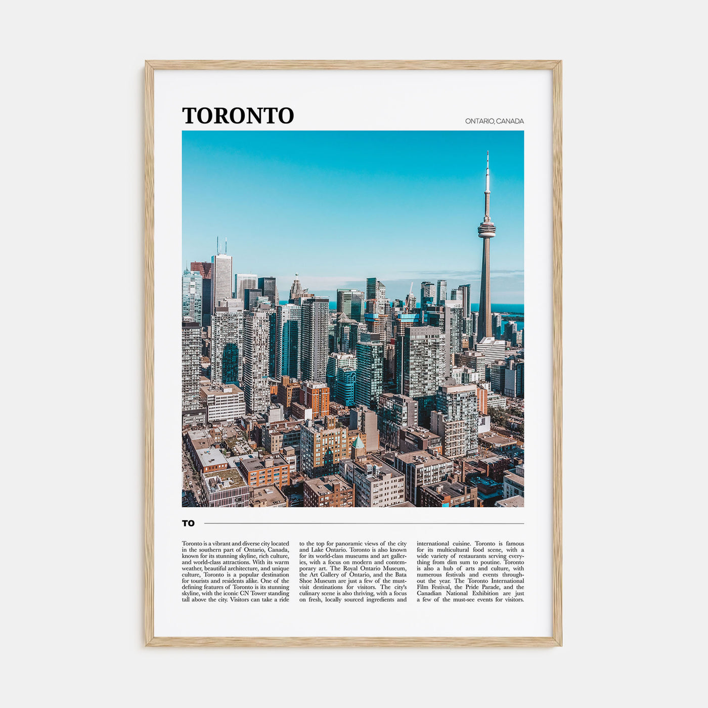 Toronto Travel Color Poster