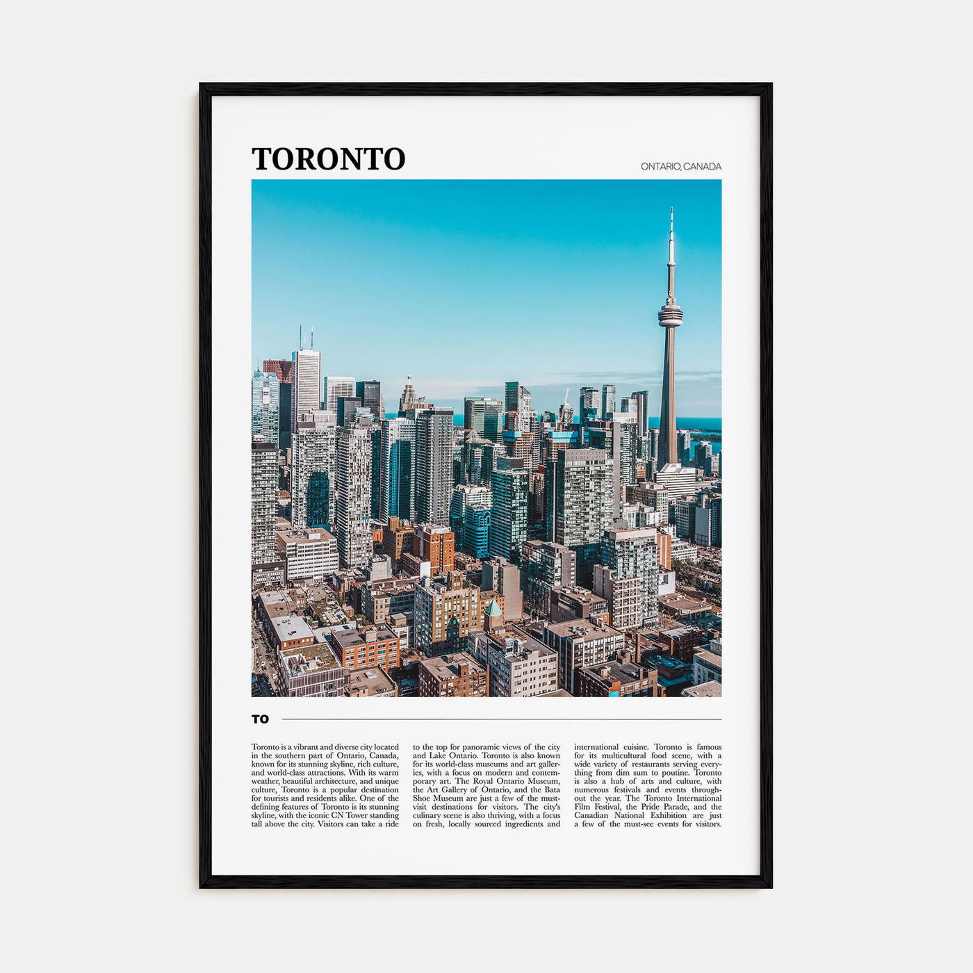 Toronto Travel Color Poster