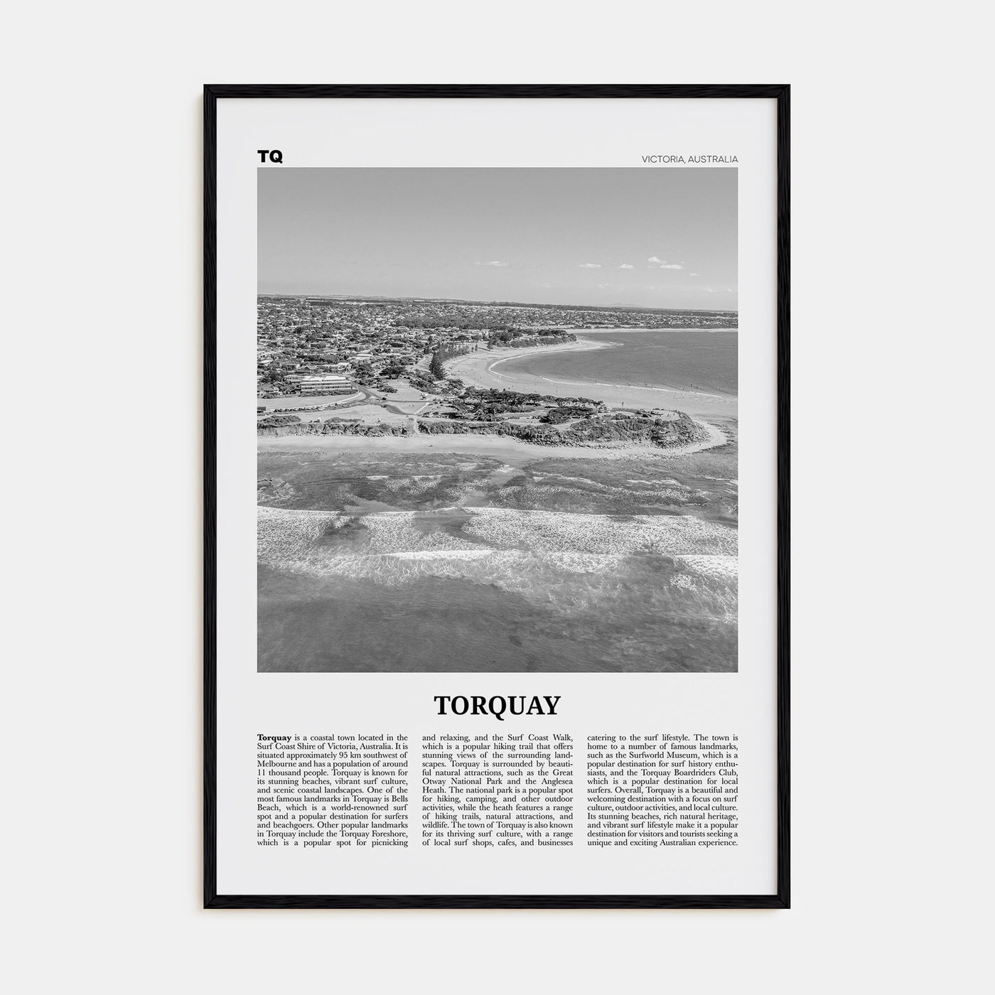 Torquay Travel B&W Poster