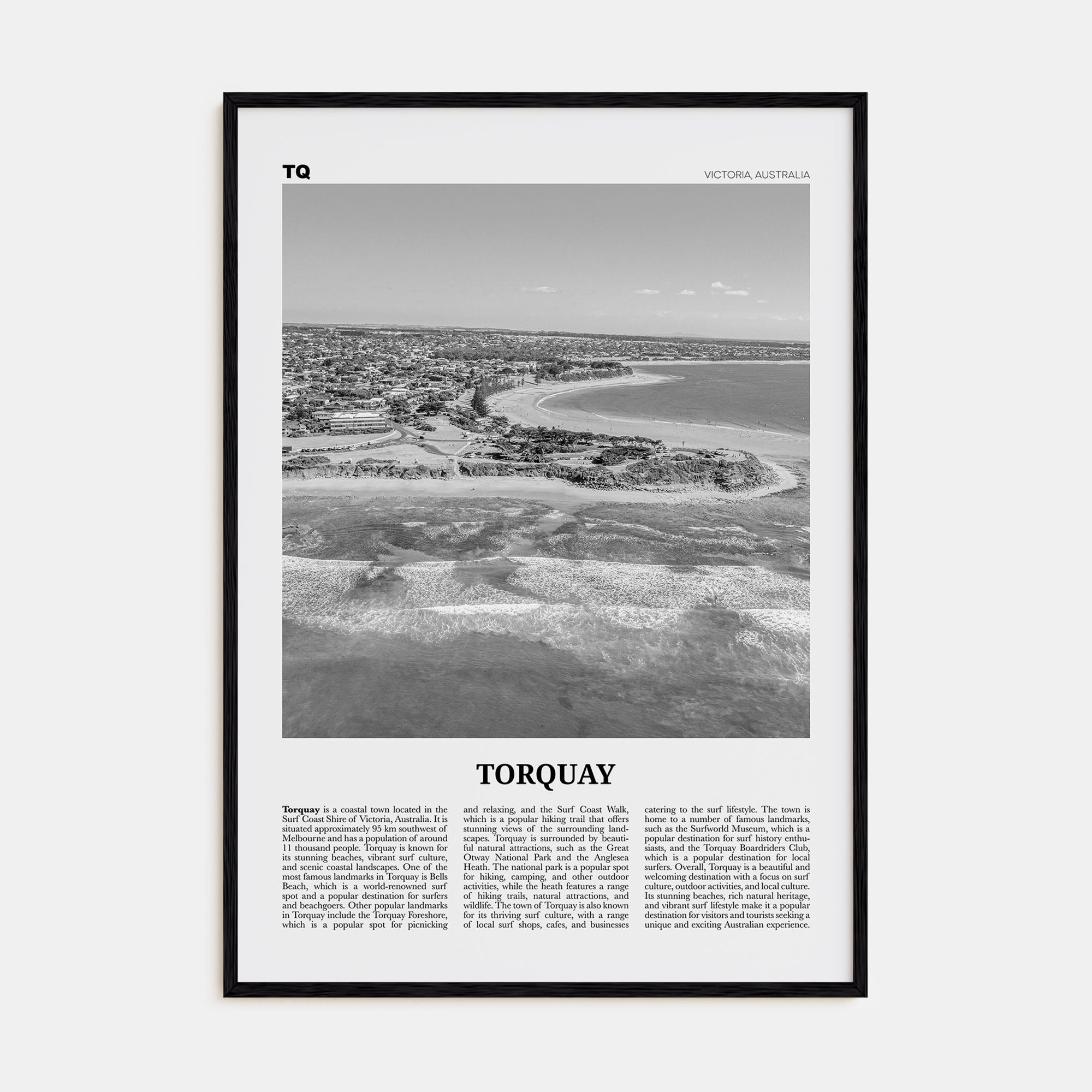 Torquay Travel B&W Poster