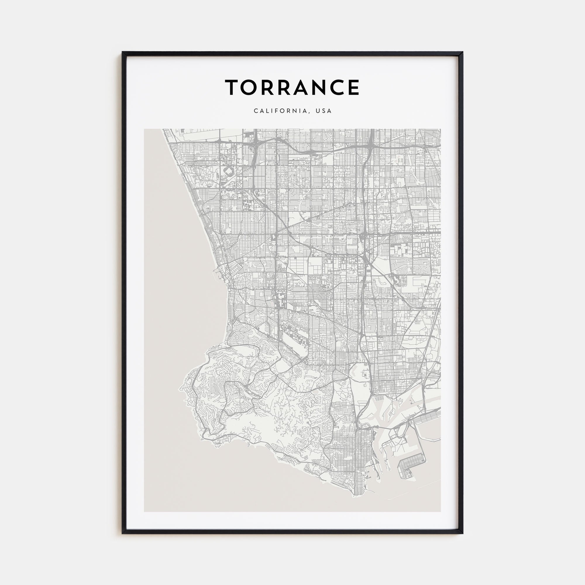 Torrance Map Portrait Poster