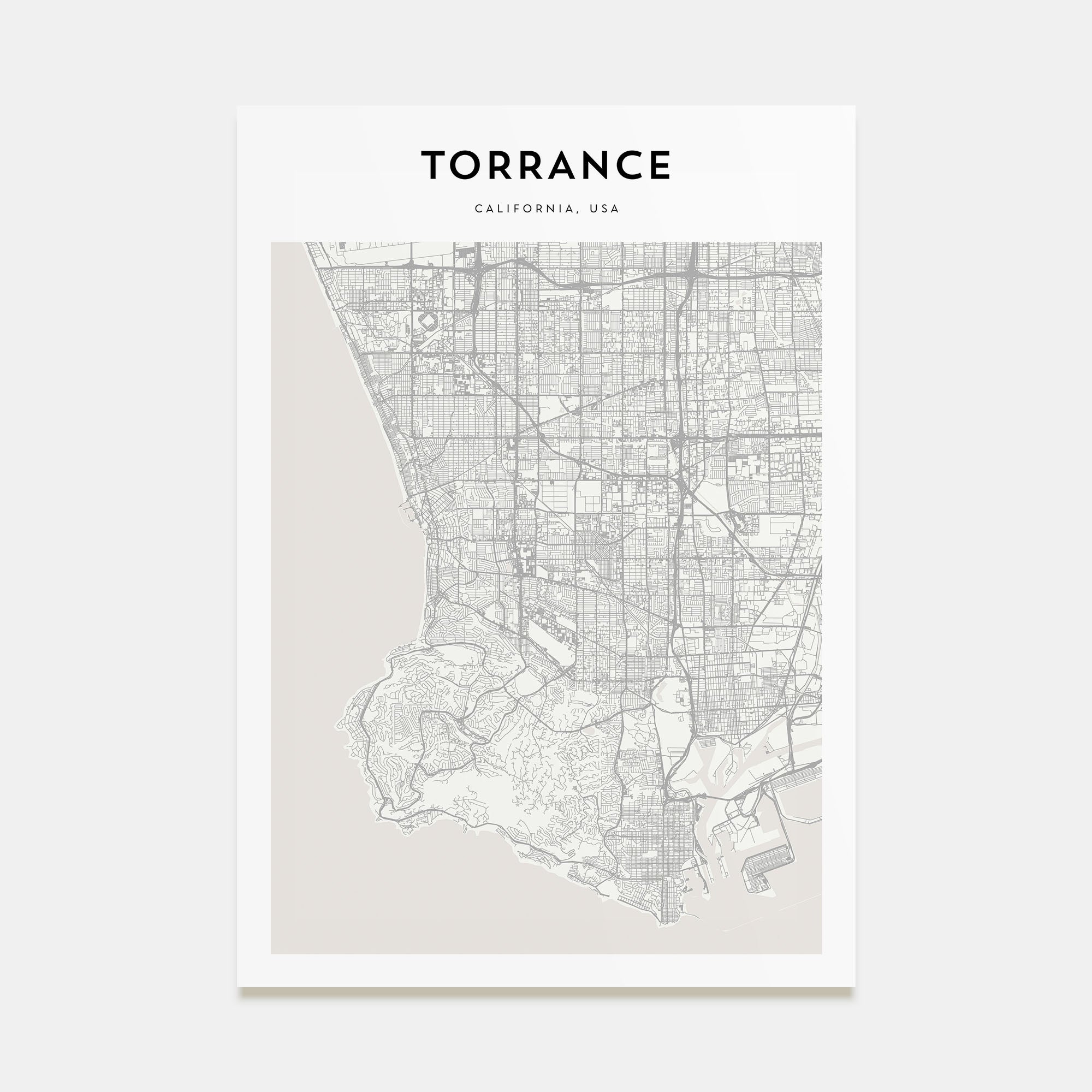 Torrance Map Portrait Poster
