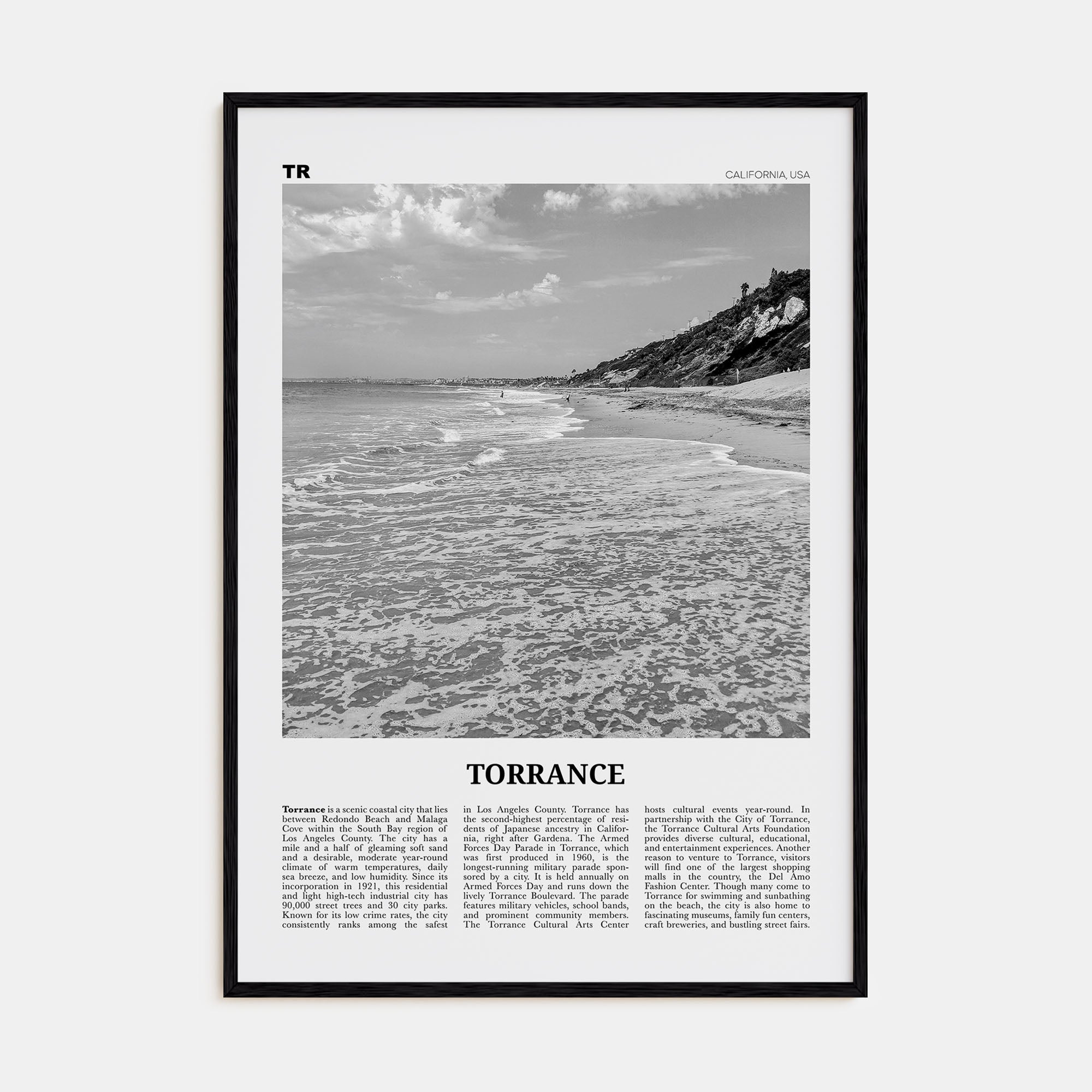 Torrance Travel B&W Poster