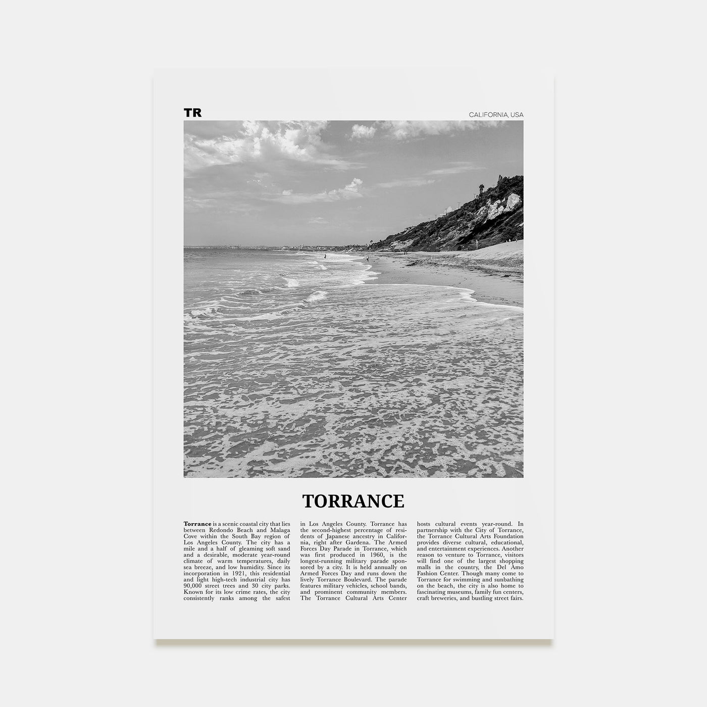 Torrance Travel B&W Poster