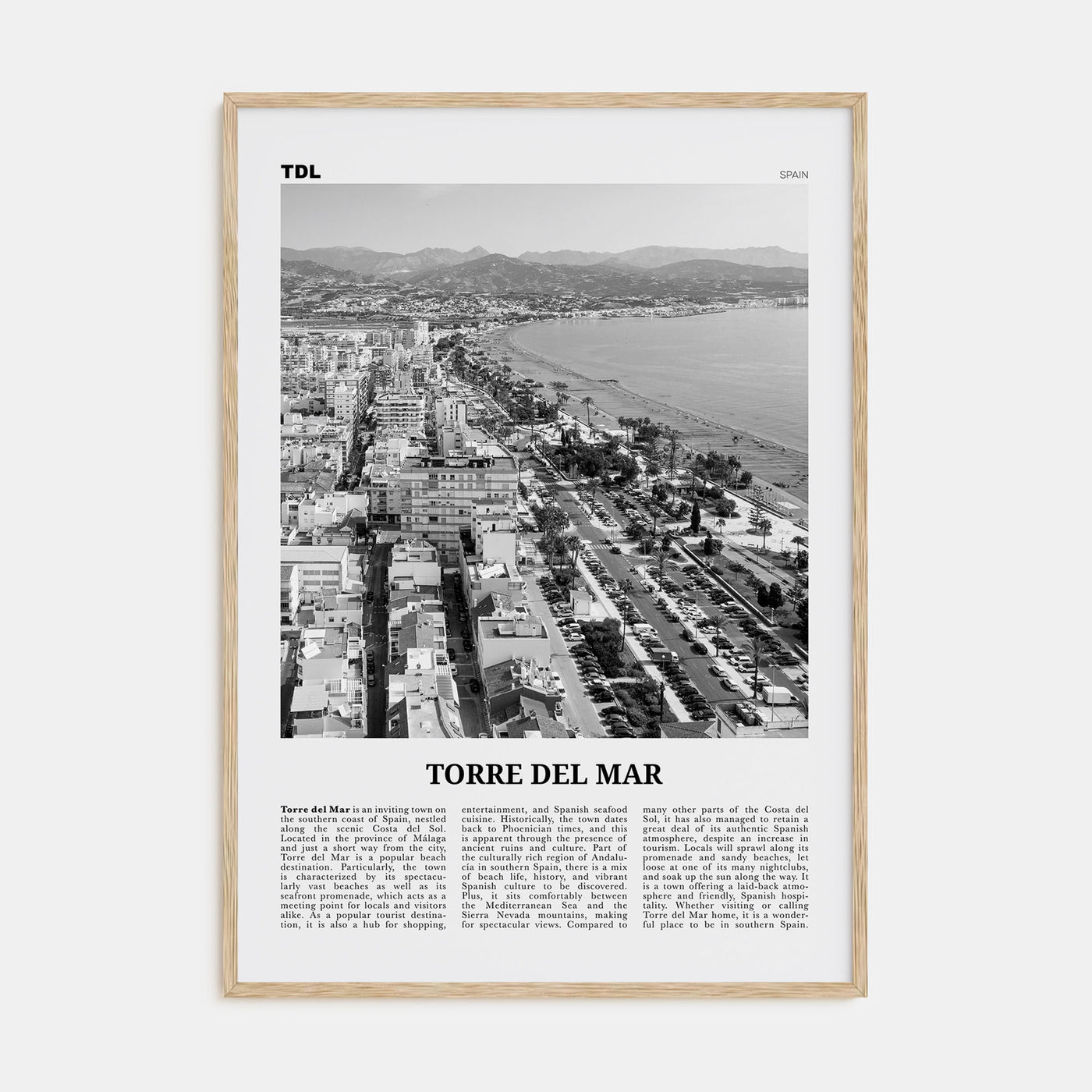 Torre del Mar Travel B&W Poster