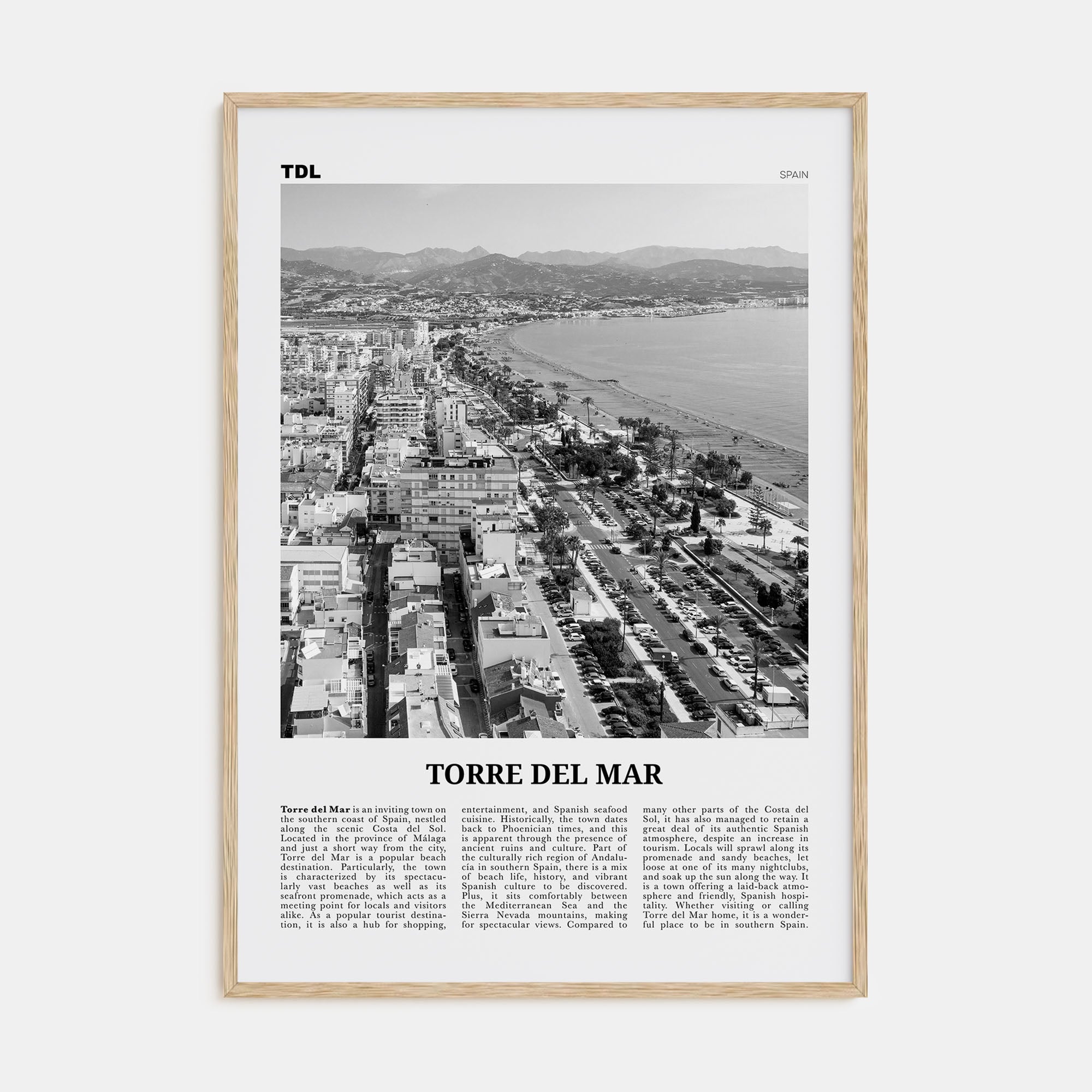 Torre del Mar Travel B&W Poster
