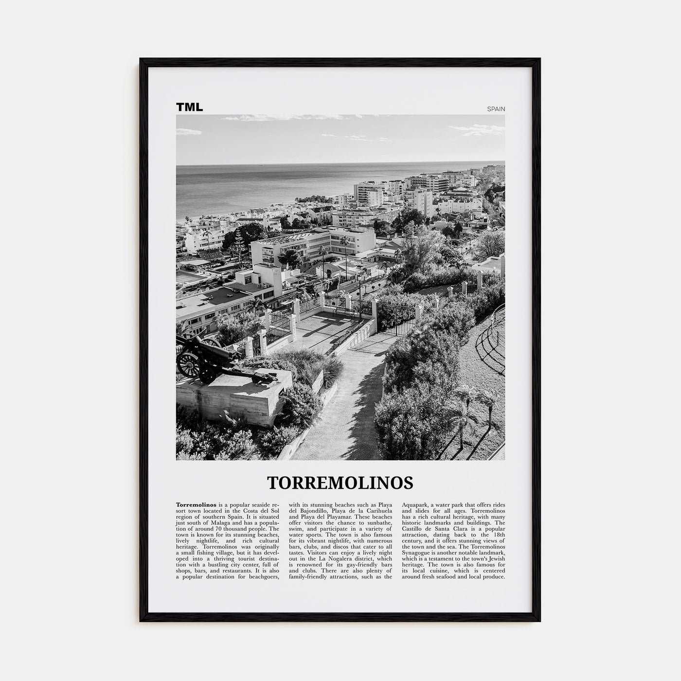 Torremolinos Travel B&W Poster
