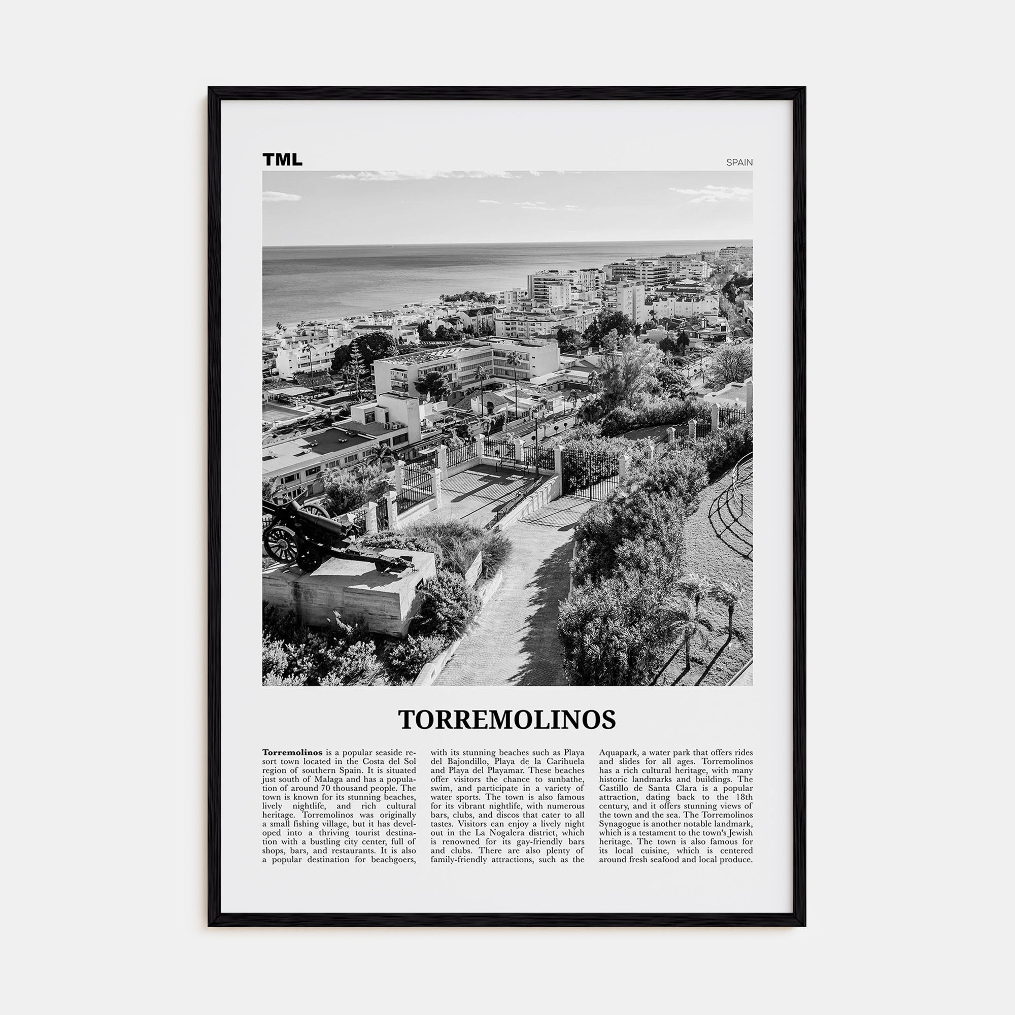Torremolinos Travel B&W Poster
