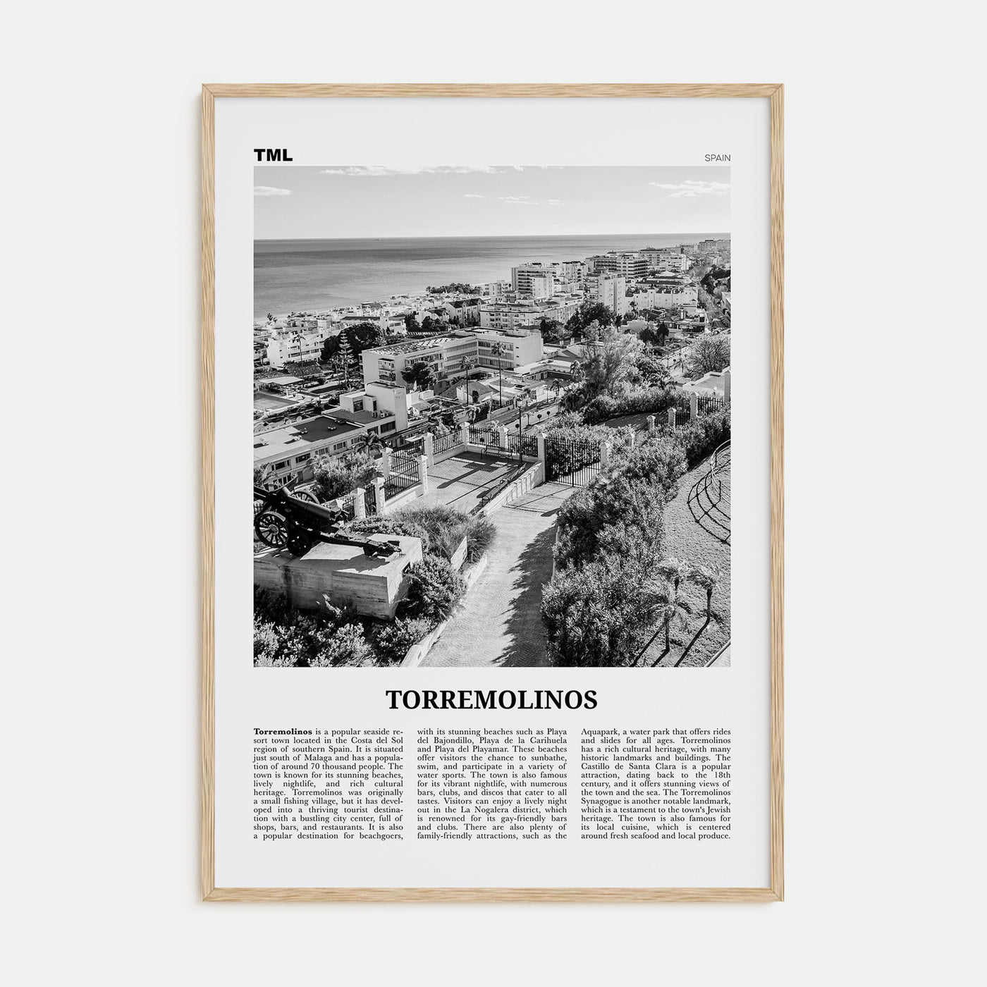 Torremolinos Travel B&W Poster