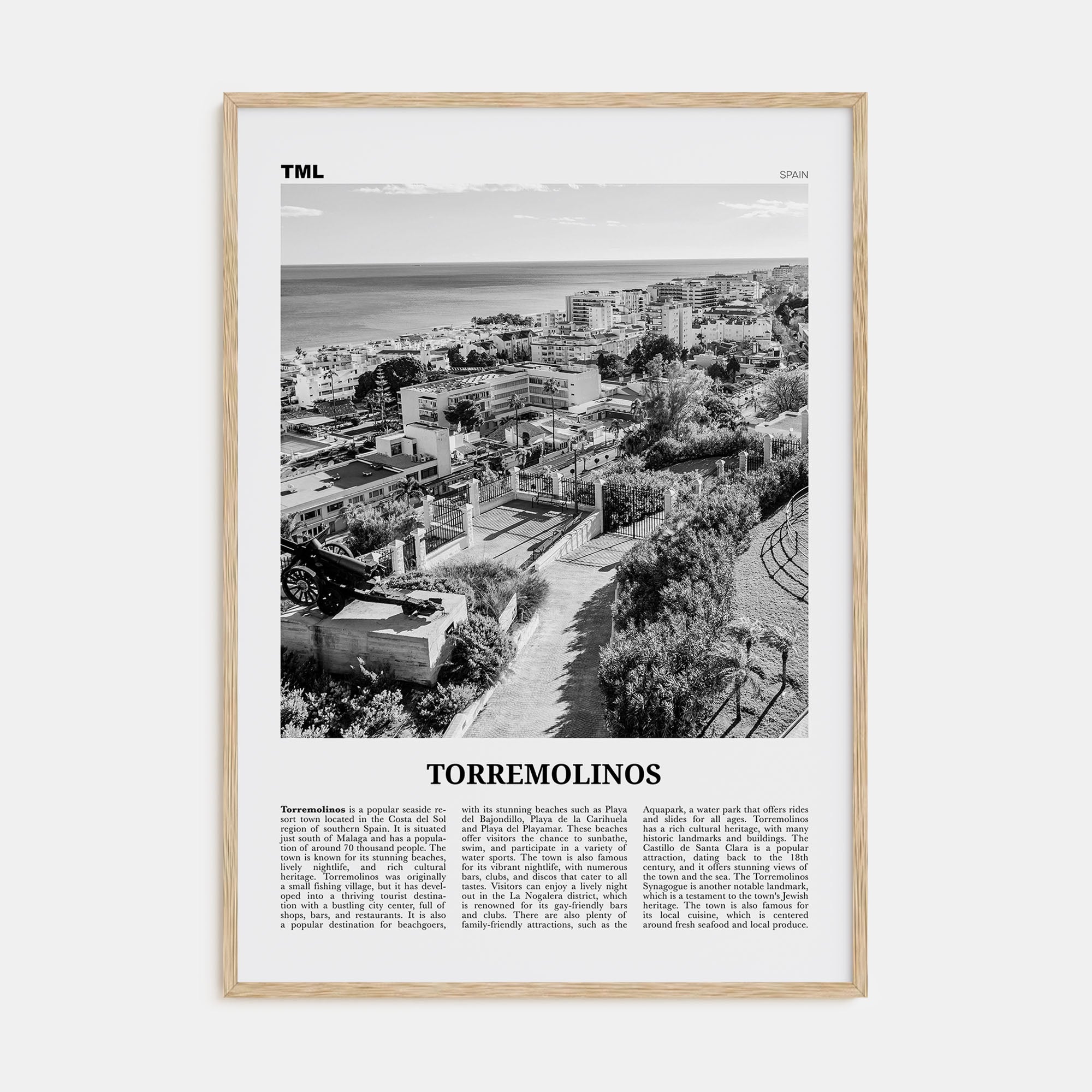 Torremolinos Travel B&W Poster