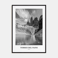Torres del Paine Portrait B&W Poster