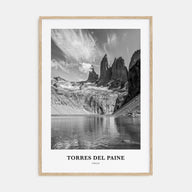Torres del Paine Portrait B&W Poster