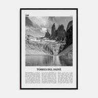 Torres del Paine Travel B&W Poster