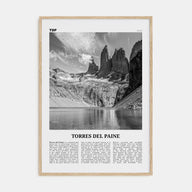 Torres del Paine Travel B&W Poster