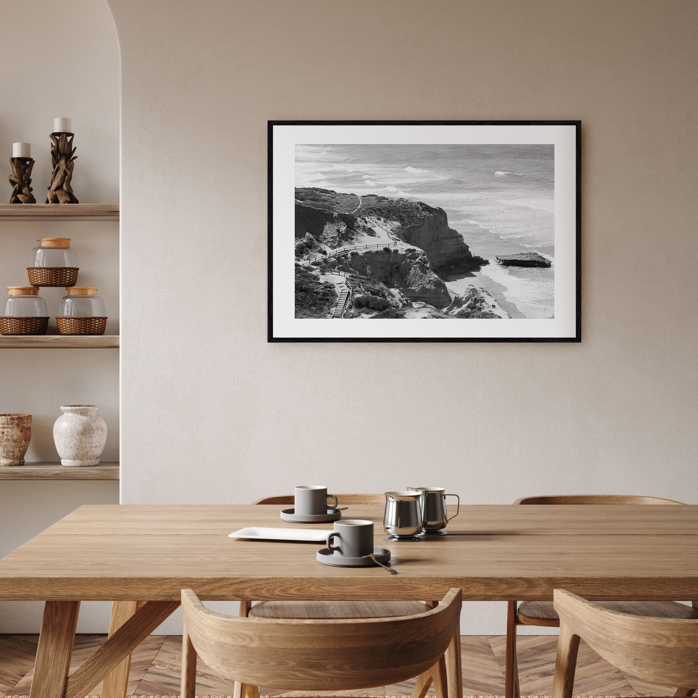Torrey Pines Landscape B&W Poster